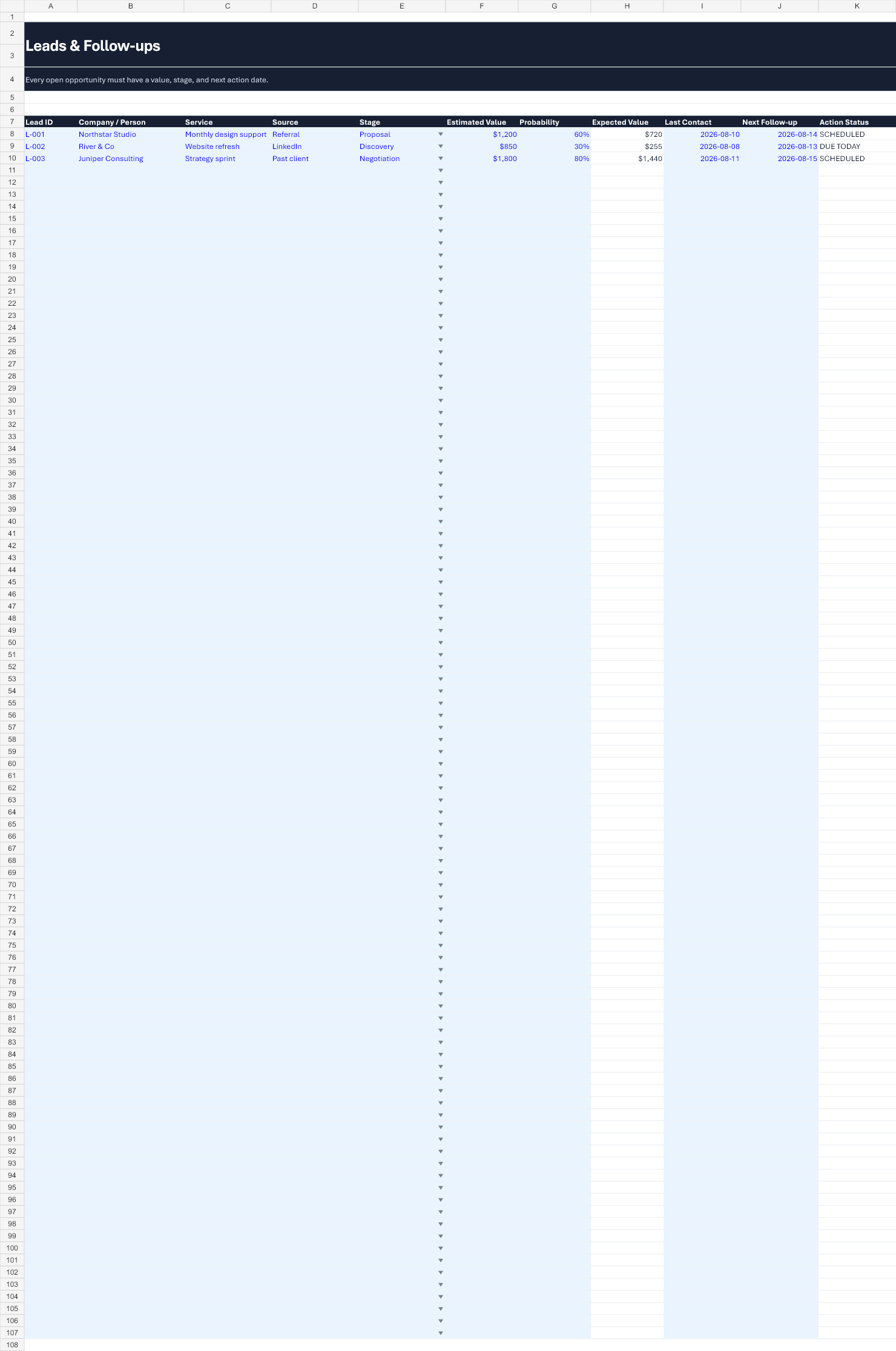 Lead tracker